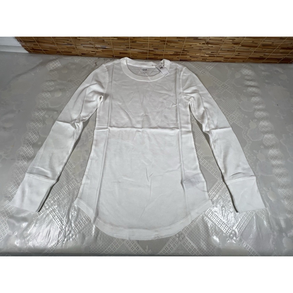 Gap Thermal Long Sleeved Shirt Waffle Tee Size Small Color White